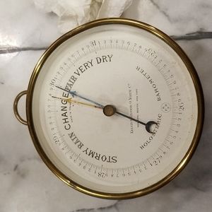 Antique/Vintage Kelvin and Wilfrid O. White Co. Brass Holosteric BarometerFrance